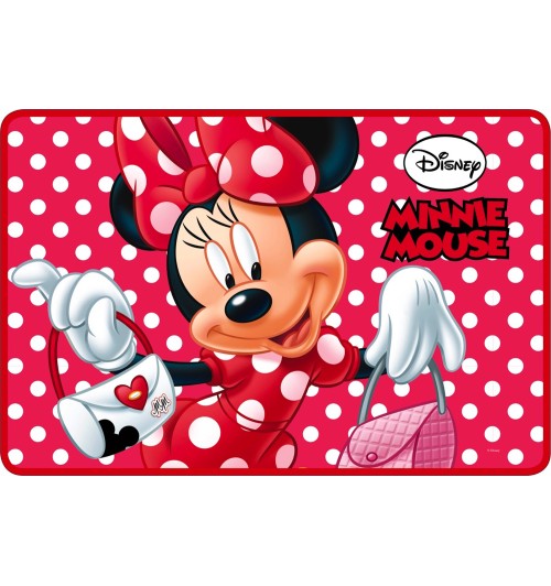 Tappeto tappetino in poliestere e pvc stampato con effetto memory Minnie - cm. 40 x 60