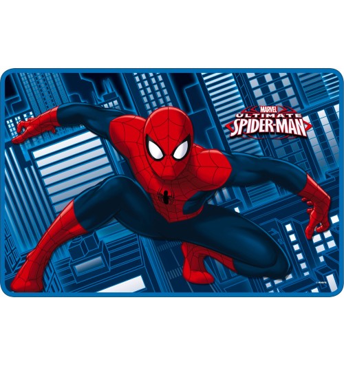 Tappeto tappetino in poliestere e pvc stampato con effetto memory Spiderman - cm. 40 x 60