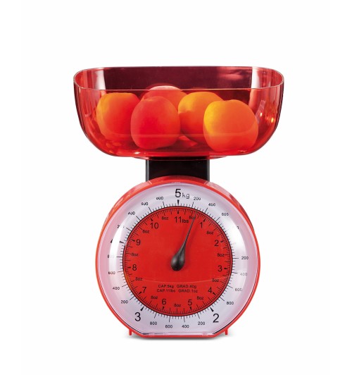 Bilancia meccanica da cucina 5 kg. - cm. 18,5 x 14,5 x h. cm. 21,5