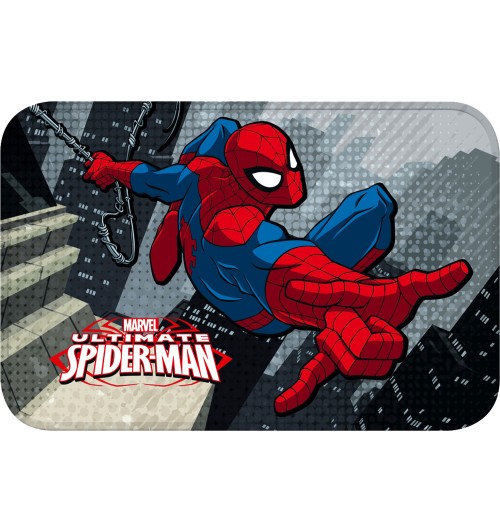 Tappeto tappetino in poliestere e pvc stampato con effetto memory Spiderman - cm. 40 x 60