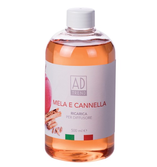 Mela e Cannella - Ricarica per diffusore con midollini da 500 ml.