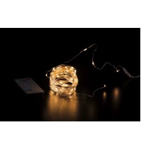 Catena 90 LED da interno/esterno con timer e controller (8 giochi di luce) - champagne - mt. 9