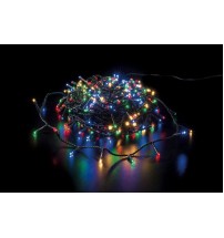 240 minilucciole LED da interno/esterno con controller (8 giochi di luce) - multicolor con bianco - luce calda - mt. 12