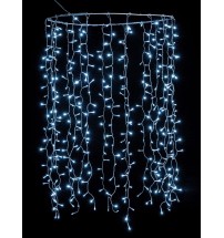 Decorazione da appendere con 180 LED (36 flash) da interno/esterno - bianco - diam. cm. 30 x h. cm. 100