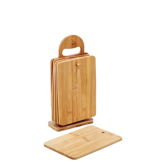 Set 6 taglieri in bamboo con supporto - cm. 22 x 15