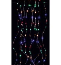 Tenda 400 micro LED con controller e cascate alternate (luce fissa e 8 giochi di luce) da interno/esterno - multicolor - mt. 1 x 2