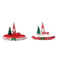 Vassoio con Babbo Natale in ceramica - cm. 21 x 14 x h. cm. 13