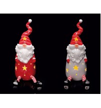 Babbo Natale in ceramica con LED (funzionamento a pila 3LR44 x 1,5V) - cm. 11 x 11 x h. cm. 44