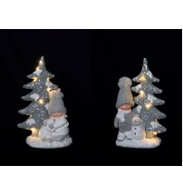 Bimbo in magnesia con albero con 10 LED (funzionamento a pila 3LR44 x 1,5V) - cm. 29 x 17 x h. cm. 45,5