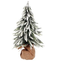 Albero di Natale innevato con base in juta - diam. cm. 7,5 x h. cm. 35