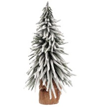 Albero di Natale innevato con base in juta - diam. cm. 9 x h. cm. 52