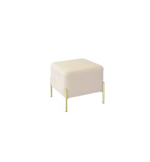 Pouf in velluto "Guilin" con gambe in ferro color beige - cm. 46 x 46 x h. cm. 44