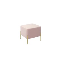 Pouf in velluto "Guilin" con gambe in ferro color rosa - cm. 46 x 46 x h. cm. 44