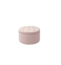 Pouf in velluto "Haneke" con contenitore color rosa - diam. cm. 60 x h. cm. 35