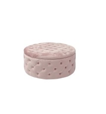 Pouf in velluto "Oulad" con contenitore e 16 tasche color rosa - diam. cm. 90 x h. cm. 40