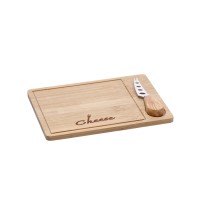 Tagliere in bamboo per formaggio con 1 coltello - cm. 24 x 16,5