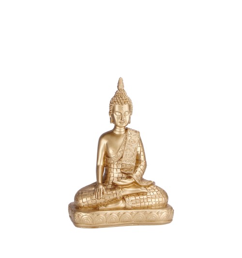 Decorazione in resina mod. Buddha color oro - cm. 16 x 7 x h. cm. 21,5