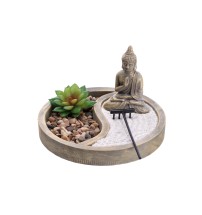 Giardino Zen rotondo in cemento - diam. cm. 19,5 x h. cm. 12