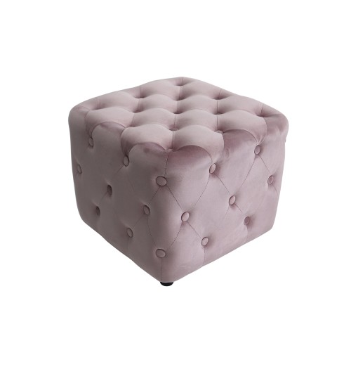 Pouf in velluto "Charlie" - rosa - cm. 45 x 45 x h. cm. 38