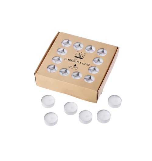 Set 100 candele tea light bianche - diam. cm. 3,75 / gr. 10