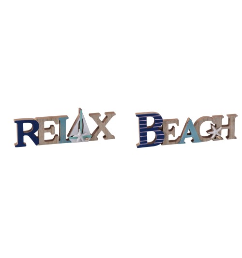 Decorazione da parete in mdf relax beach -cm. 33 x 11