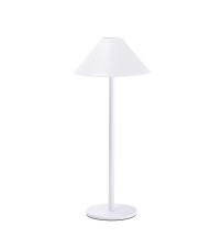 Lampada da tavolo touch ricaricabile "Almas" in ferro con cavo USB-C - bianca -diam. cm. 15 x h. cm. 34,5