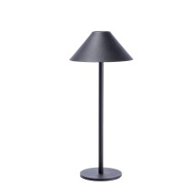 Lampada da tavolo touch ricaricabile "Almas" in ferro con cavo USB-C - nera -diam. cm. 15 x h. cm. 34,5