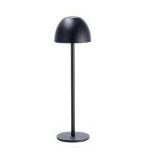 Lampada da tavolo touch ricaricabile "Hevea" in ferro con cavo USB-C - nera - diam. cm. 11 x h. cm. 36,5