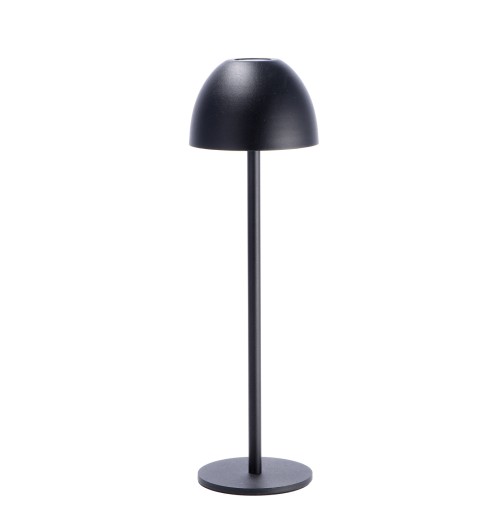 Lampada da tavolo touch ricaricabile "Hevea" in ferro con cavo USB-C - nera - diam. cm. 11 x h. cm. 36,5