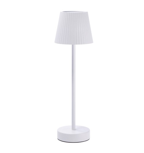 Lampada da tavolo touch ricaricabile "Maisy" in ferro con cavo USB-C - bianca diam. cm. 11,5 x h. cm. 38,5