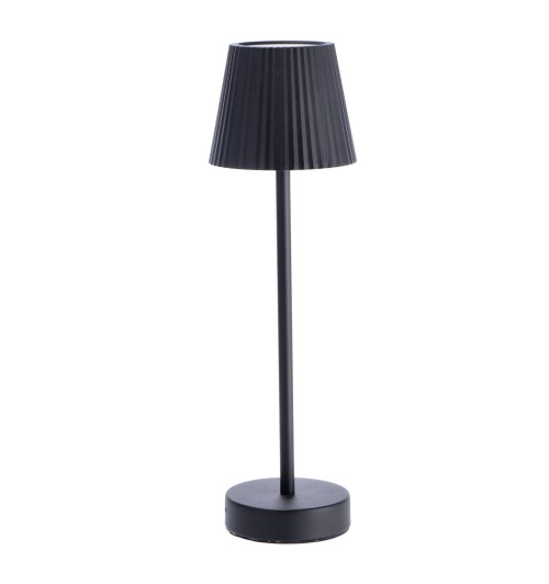 Lampada da tavolo touch ricaricabile "Maisy" in ferro con cavo USB-C - nera - diam. cm. 11,5 x h. cm. 38,5