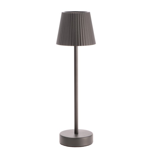 Lampada da tavolo touch ricaricabile "Maisy" in ferro con cavo USB-C - grigia -diam. cm. 11,5 x h. cm. 38,5