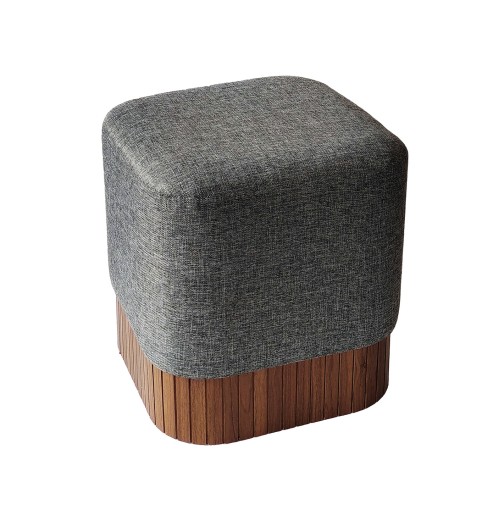 Pouf in tessuto "Alther" - cm. 42 x 42 x h. cm. 45 color grigio