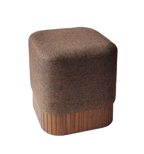 Pouf in tessuto "Alther" - cm. 42 x 42 x h. cm. 45 color marrone