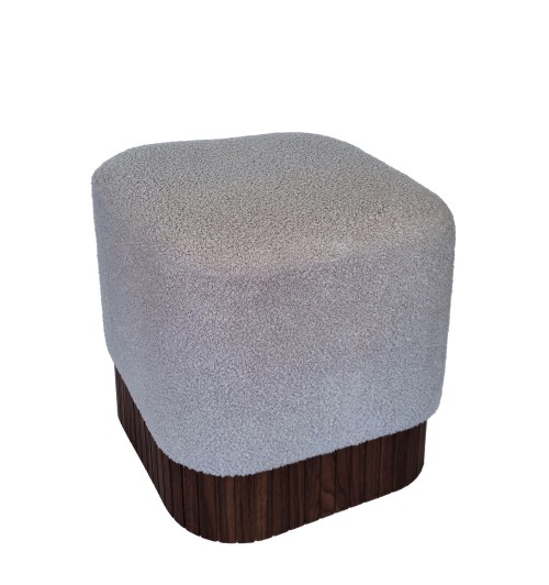 Pouf in tessuto "Juana" - cm. 42 x 42 x h. cm. 45 color grigio