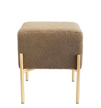 Pouf quadrato in velluto "Diana" con gambe in ferro - cm. 46,5 x 46,5 x h. cm. 50 color marrone scuro