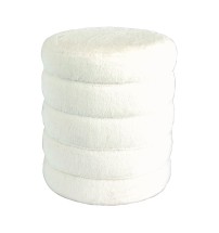 Pouf rotondo in velluto "Lasy" - diam. cm. 40 x h. cm. 48,5 color bianco