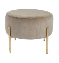 Pouf rotondo in velluto "Mayla" con gambe in ferro - diam. cm. 67,5 x h. cm. 50 color marrone scuro