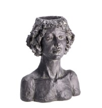 Vaso in argilla "Head" - cm. 35 x 25 x h. cm. 45,5 - nero