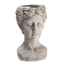 Vaso in argilla "Head" - cm. 30,5 x 28,5 x h. cm. 49 - bianco