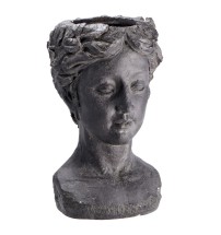 Vaso in argilla "Head" - cm. 30,5 x 28,5 x h. cm. 49 - nero