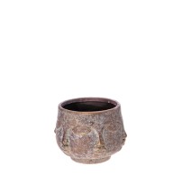 Vaso in cemento "Face" - diam. cm. 18,5 x h. cm. 14