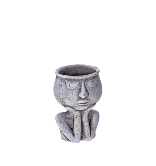 Vaso in cemento "Face" - diam. cm. 11,5 x h. cm. 17,5