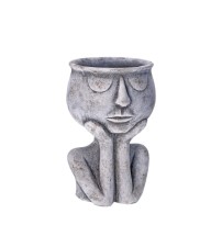 Vaso in cemento "Face" - diam. cm. 15 x h. cm. 23