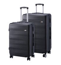 Set 2 trolley rigidi 4 ruote in ABS con chiusura TSA - 32 l. - 2,5 kg. - cm. 37 x 20 x h. cm. 56 / 60 l. - 3,1 kg. - cm. 43 x 26 x h. cm. 66 - neri