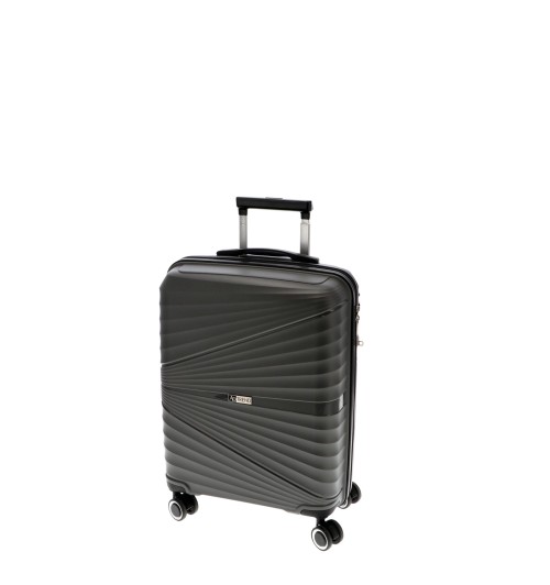 Trolley rigido 4 ruote in polipropilene con chiusura TSA - 32 l. - 2,6 kg. - cm. 39 x 21 x h. cm. 55 - grigio scuro