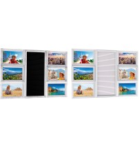 Portafoto in plastica per 6 foto cm. 10 x 15 con lavagnetta e 144 lettere - cm. 50,5 x 35,5