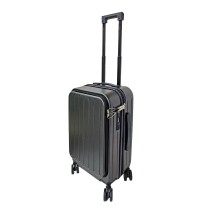 Trolley rigido 4 ruote in ABS con chiusura TSA, portabicchiere e ricarica USB e USB-C - 36 l. - 3 kg. - cm. 35 x 23 x h. cm. 56 - grigio scuro