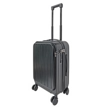 Trolley rigido 4 ruote in ABS con chiusura TSA, portabicchiere e ricarica USB e USB-C - 36 l. - 3 kg. - cm. 35 x 23 x h. cm. 56 - nero