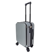 Trolley rigido 4 ruote in ABS con chiusura TSA, portabicchiere e ricarica USB e USB-C - 36 l. - 3 kg. - cm. 35 x 23 x h. cm. 56 - grigio chiaro